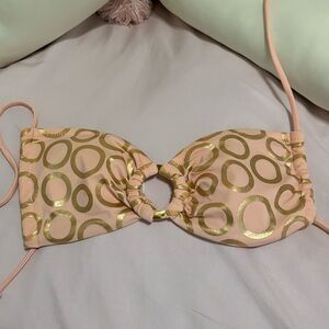 Vintage Victoria's Secret Peach Bikini Top with Gold Accents